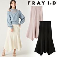 フレイアイディー アシメダブルウエストワイドデニムパンツ FRAY I.D｜アシメダブルウエストワイドデニムパンツ | Rakuten