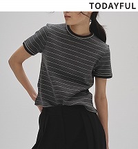 Todayful Border Ringer Tee チャコグレー　Tシャツ 新品 TODAYFUL Border Ringer Tee チャコールグレー TODAYFUL