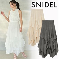SNIDEL スクエアヘムティアードスカート ホワイト WHT SNIDEL