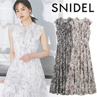 SNIDEL プリントプリーツワンピース SWFO221055（00サイズあり
