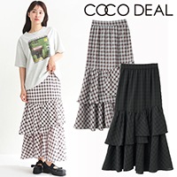 SALE50%OFF】COCODEAL ココディール チェックアシメティアードスカート