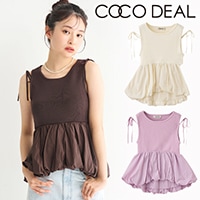 COCODEAL ココディール 布帛ドッキングバルーンノースリニット