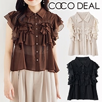 【1回のみ使用】ココディール フリルシャツブラウス　25AW 75518048 1回のみ使用】ココディール フリルシャツブラウス 25AW 75518048