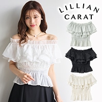 LILLIAN CARAT プリーツオフショルブラウス ✿ off shoulder blouse ✿ ⁡ プリーツでふんわり広がりながらも