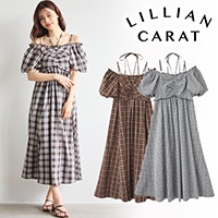 SALE50%OFF】LILLIAN CARAT リリアンカラット 2WAYチェックワンピース