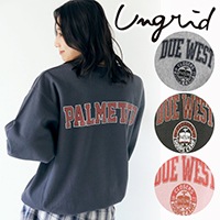 ungrid【美品】バックロゴプリントスウェット★ TODAYFUL Ungrid（アングリッド） トレーナー スウェット 「WEB限定」バックロゴ