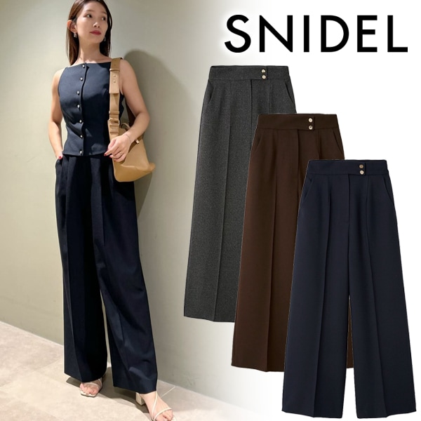 2025新作 人気完売品SNIDEL グリーン パンツ SALE40%OFF】SNIDEL スナイデル ワイドデザインパンツ SWFP254280