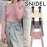 SALE50%OFF】SNIDEL スナイデル ショルダーリボンオフショルニットプル