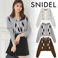 SNIDEL アーガイルカーディガン SOLD OUT】【期間限定10%OFF】SNIDEL スナイデル アーガイル