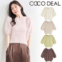 SOLD OUT】COCODEAL ココディール パフスリーブフェザーニットトップス