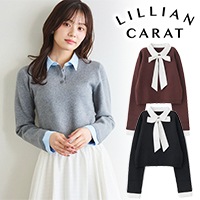 LILLIAN CARAT ボウタイリボンドッキングニット ボウタイリボンドッキングニット｜PETAL ONLINE（ペタルオンライン）