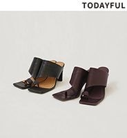 TODAYFUL �ȥ��ǥ��ե�  Square Leather Sandals 12611021  /����󥻥������Բľ��� �������ˤ�15���ޤ�¨��ȯ��(���˰ʳ�)��