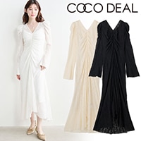 SOLD OUT】COCODEAL ココディール ストレッチレースギャザーワンピース