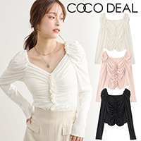 完売色★新品未使用★COCODEAL フリルドレープトップス ピンクベージュ COCO DEAL - ☆完売品☆cocodeal フリルドレープトップス ピンク