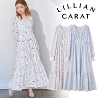 SALE50%OFF】LILLIAN CARAT リリアンカラット フラワープリントフレア