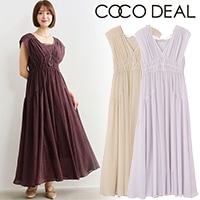 COCODEAL ココディール Vネックギャザーフレアワンピース 76215388