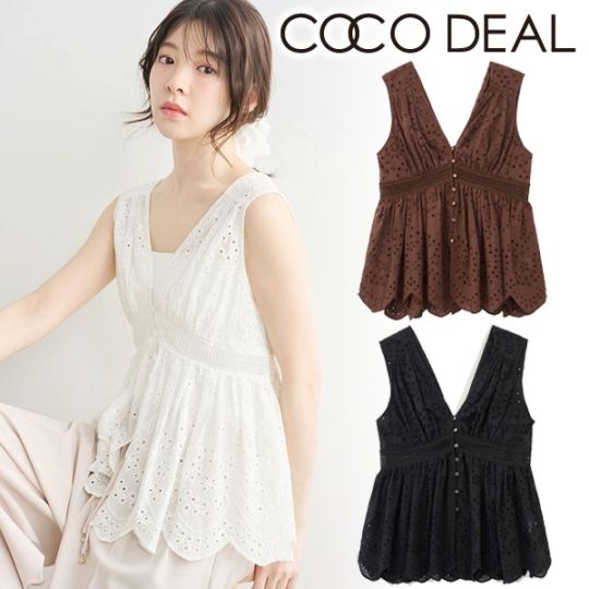 COCODEAL ココディール シュシュセットエンブロイダリーペプラム