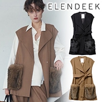 �ڴ��ָ���10%OFF�ۡ�ͽ���ʡ�ELENDEEK �����ǥ�����  FUR POCKET SLEEVELESS CT �ե����ݥ��åȥ��꡼�֥쥹������ 512650120101 9������10��������ͽ�� /����󥻥������Բľ���