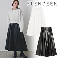 �ڴ��ָ���10%OFF�ۡ�ͽ���ʡ�ELENDEEK �����ǥ�����  FAUX LEATHER FLARED SK �ե����쥶���ե쥢�������� 512650800201 11������12��������ͽ�� ��ʧ����������Բ� 26FW 2026���� ���� ����󥻥������Բ� 