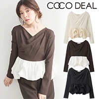 SOLD OUT】COCODEAL ココディール バブルヘムペプラムトップス