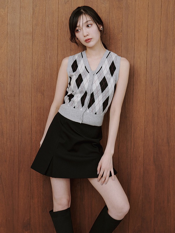 SOLD OUT】【期間限定10%OFF】SNIDEL スナイデル アーガイルニットジレ