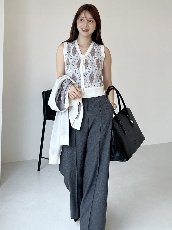 SOLD OUT】【期間限定10%OFF】SNIDEL スナイデル アーガイルニットジレ