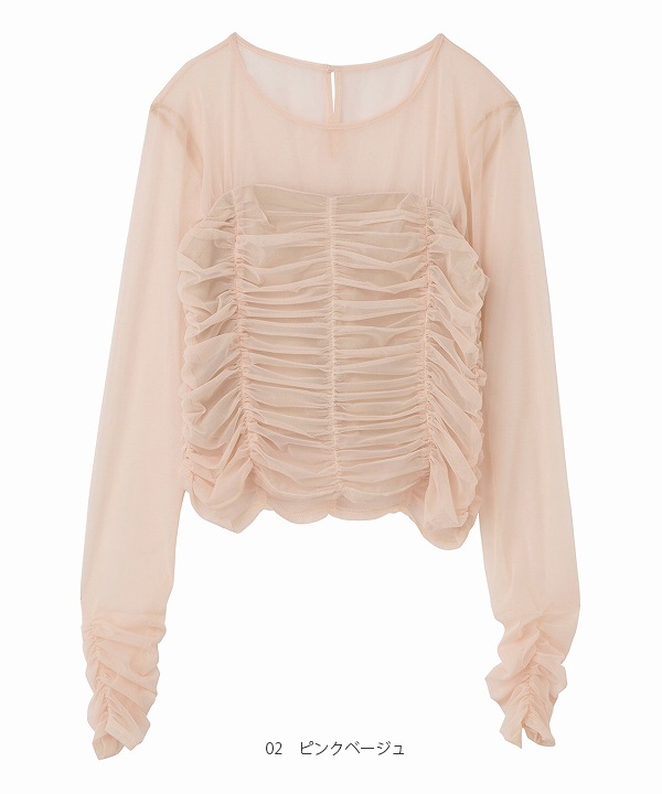 COCODEAL ココディール ギャザーチュールレイヤードトップス 76121510