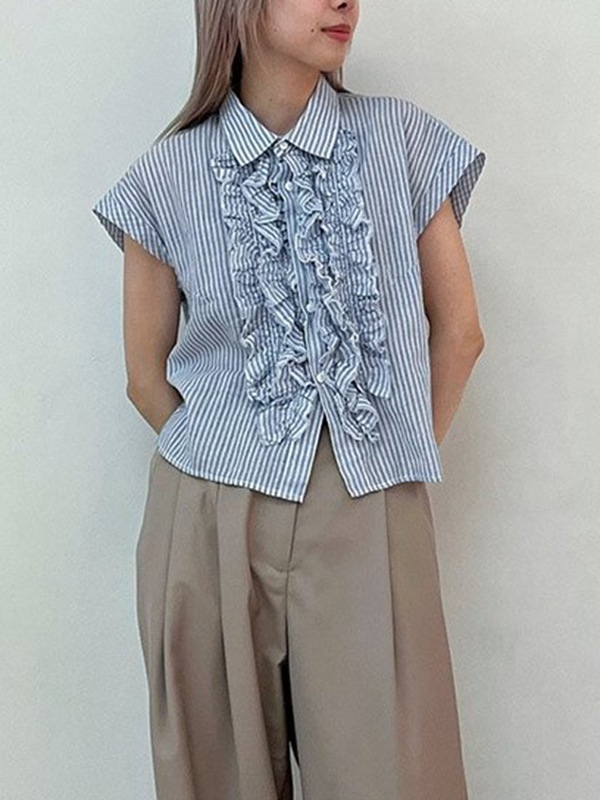 anuke ̡  Sleeveless Frill Blouse 62510418  /󥻥Բľʡˤ15ޤ¨ȯ(˰ʳ)