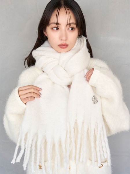 期間限定10%OFF】SNIDEL スナイデル ブローチ付きマフラー SWGG255636