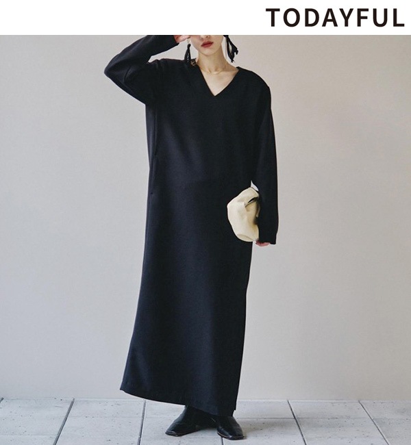 todayful Vneck Slit Dress