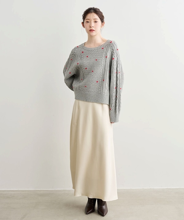 SALE40%OFF】COCODEAL ココディール ハート刺繍ケーブルニット