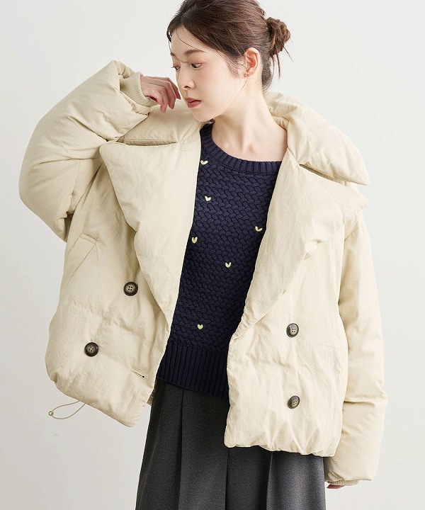 COCODEAL ココディール ハート刺繍ケーブルニット 75731416