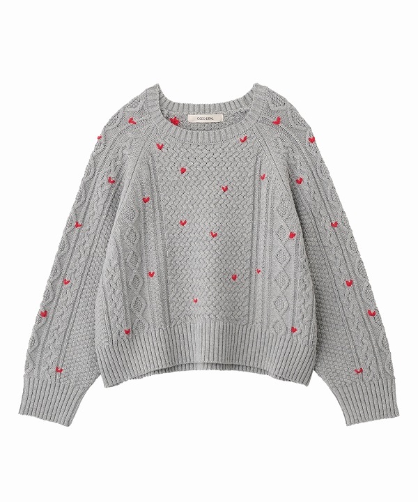coco  SALE20%OFF】COCODEAL ココディール ハート刺繍ケーブルニット