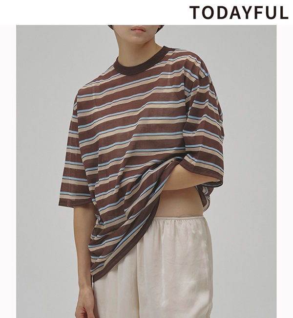��SOLD OUT��TODAYFUL �ȥ��ǥ��ե�  Sheer Border T-shirt 12610629  �ͥ��ݥ�����̵�� /����󥻥������Բľ��ʡ������ˤ�15���ޤ�¨��ȯ��(���˰ʳ�)��