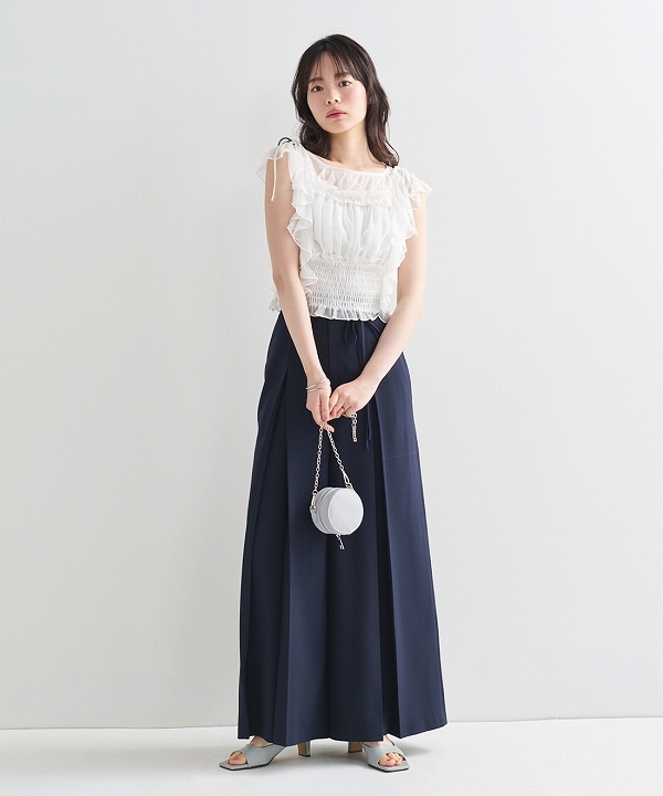 再入荷】LILLIAN CARAT リリアンカラット シャーリングフリルトップス