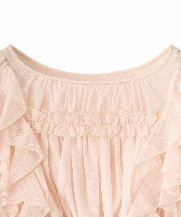 再入荷】LILLIAN CARAT リリアンカラット シャーリングフリルトップス