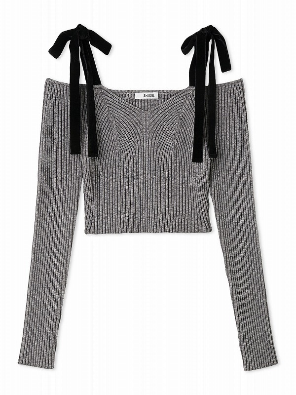 SALE40%OFF】SNIDEL スナイデル ショルダーリボンオフショルニットプル