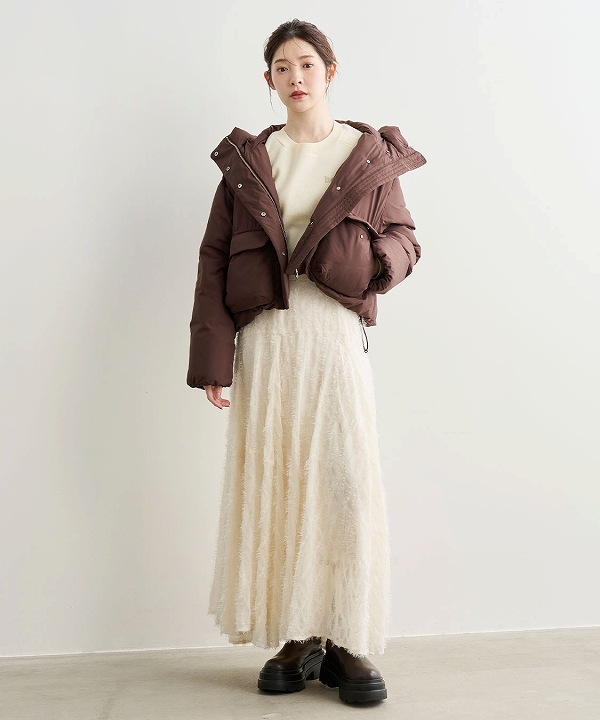 【新品同様】COCO DEAL ウェーブフラッフィーフレアスカート　ブラック SOLD OUT】COCODEAL ココディール ウェーブフラッフィーフレアスカート