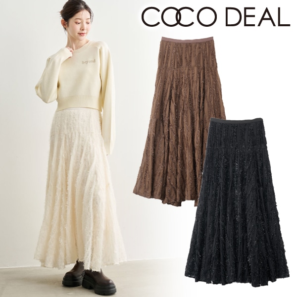 COCODEAL ココディール ウェーブフラッフィーフレアスカート 75717408