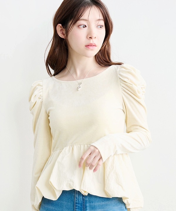 COCODEAL ココディール ベロアドッキングバルーントップス 76121547