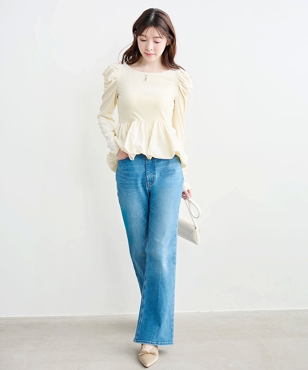 COCODEAL ココディール ベロアドッキングバルーントップス 76121547