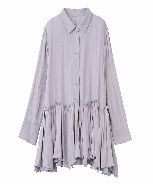 COCODEAL ココディール ケーブルニット×ペプラムシャツミニワンピース