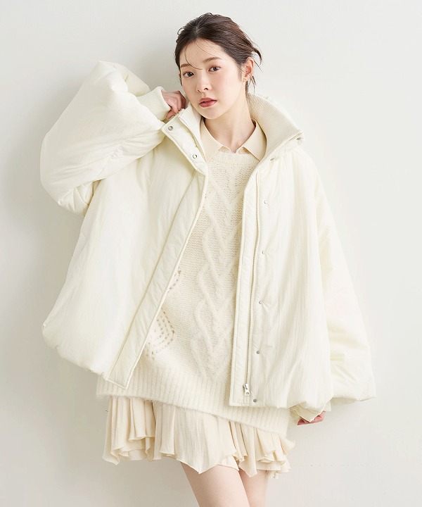 COCODEAL ココディール ケーブルニット×ペプラムシャツミニワンピース