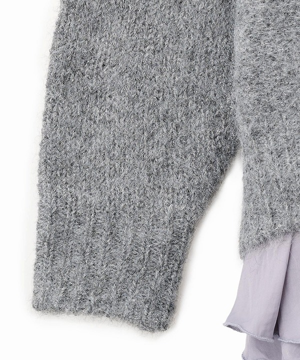 COCODEAL ココディール ケーブルニット×ペプラムシャツミニワンピース