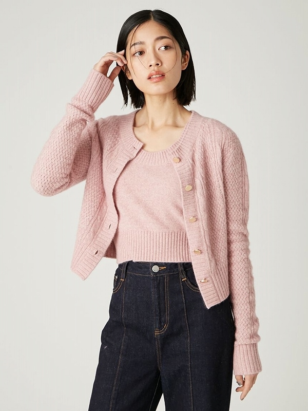 イタリア製ニットアンサンブル SALE50%OFF】FRAY I.D フレイアイディー ラクーンケーブルニット