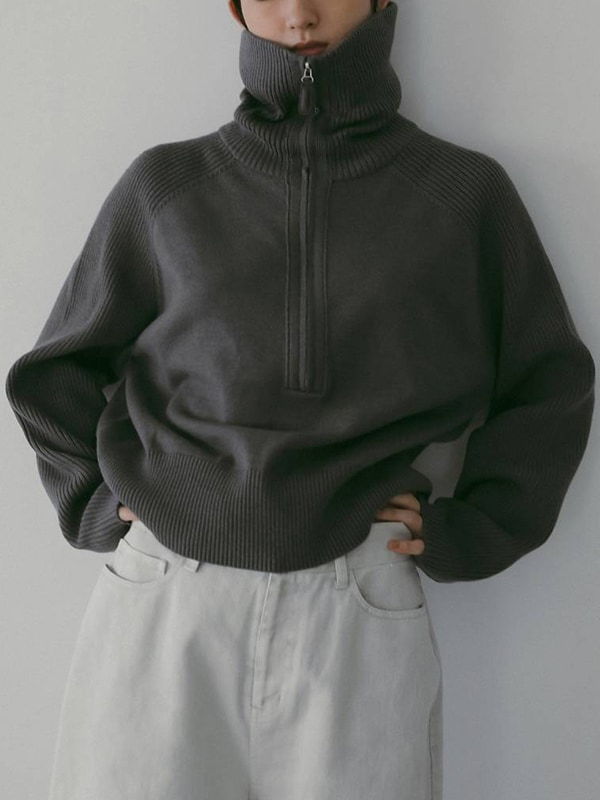 anuke アンヌーク Zip Rib Knit 62610504 /キャンセル返品不可商品