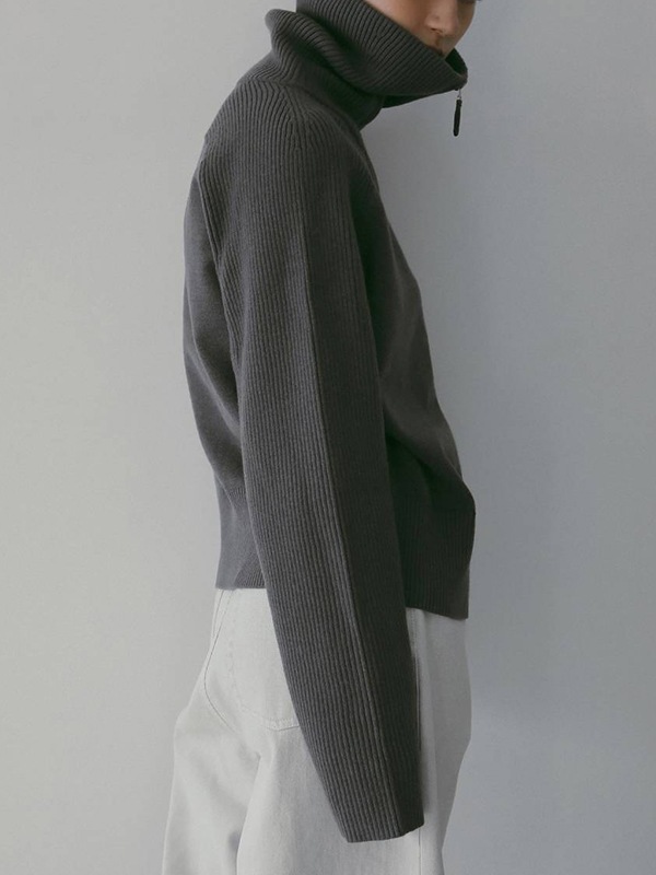 anuke アンヌーク Zip Rib Knit 62610504 /キャンセル返品不可商品