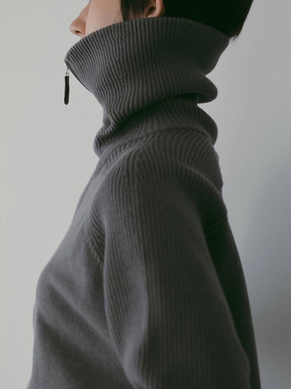 anuke アンヌーク Zip Rib Knit 62610504 /キャンセル返品不可商品