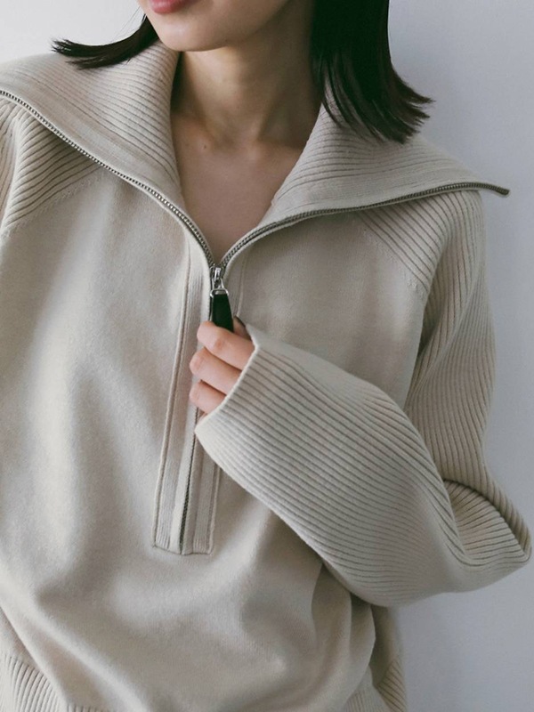 anuke アンヌーク Zip Rib Knit 62610504 /キャンセル返品不可商品