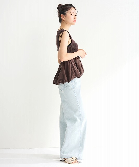 COCODEAL ココディール 布帛ドッキングバルーンノースリニット